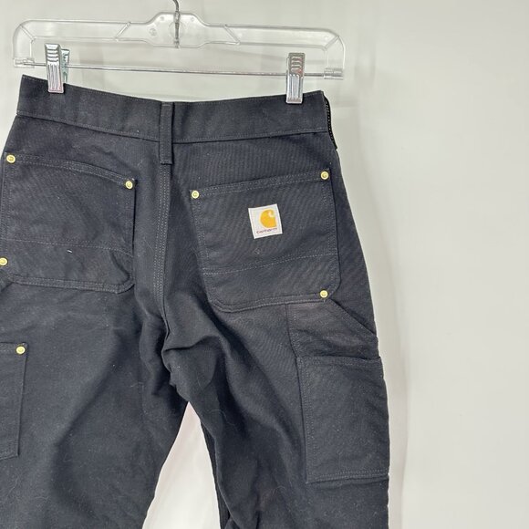 CARHARTT pants loose straight B01 firm duck double front dungarees black 26 X 27 - Picture 6 of 8